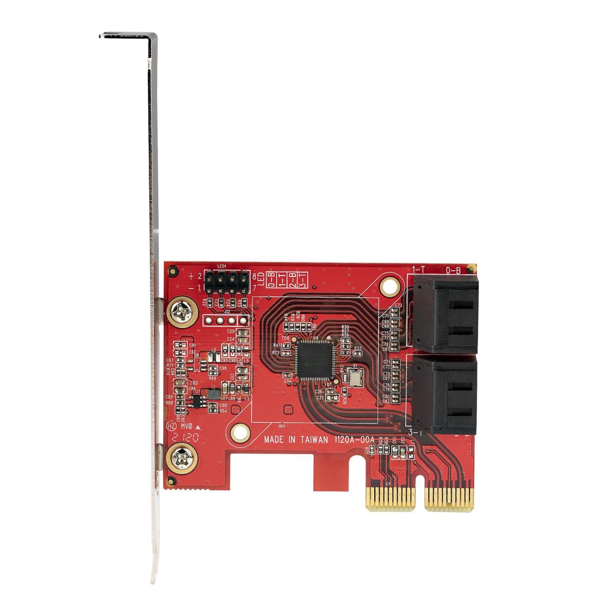 STARTECH.COM SATA Pcie Card - 4 Port Pcie SATA Expansion Card - 6gbps - Low/full Profile - Stacked SATA Connectors - Asm1164 Non-raid