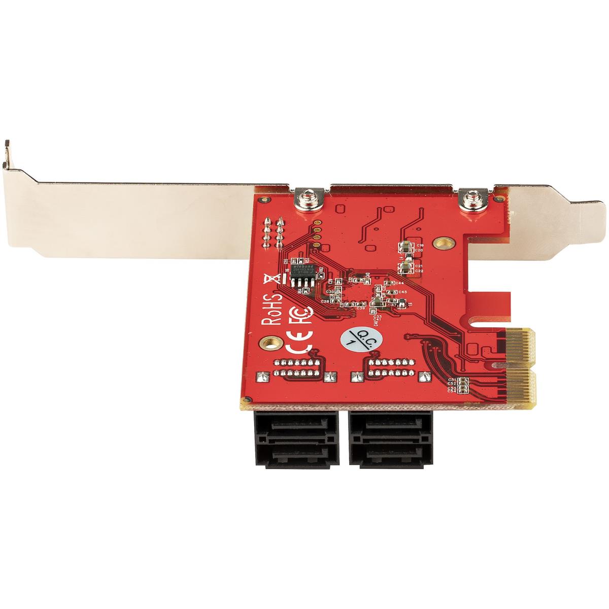 STARTECH.COM SATA Pcie Card - 4 Port Pcie SATA Expansion Card - 6gbps - Low/full Profile - Stacked SATA Connectors - Asm1164 Non-raid
