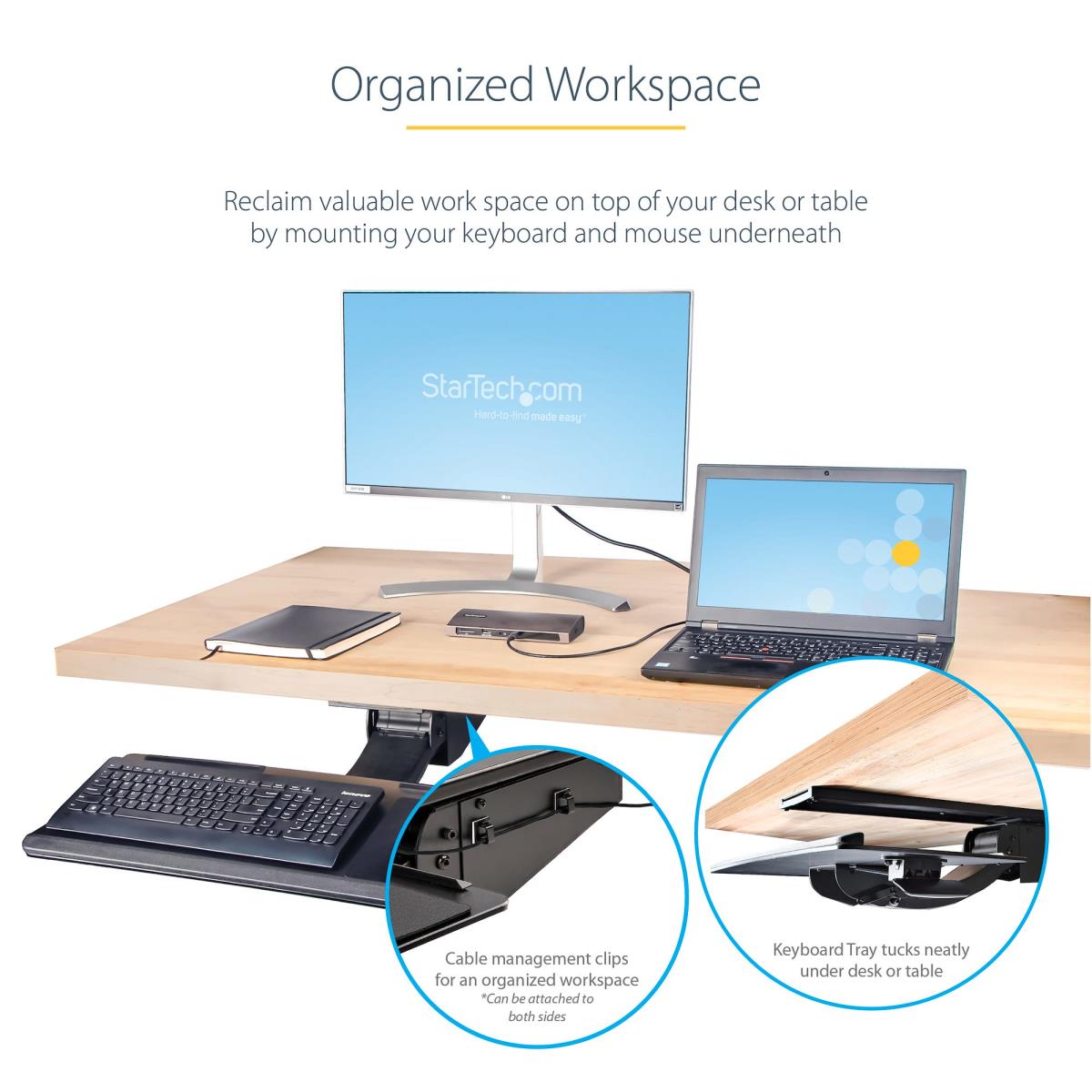 STARTECH.COM Under Desk Keyboard Tray - Adjustable