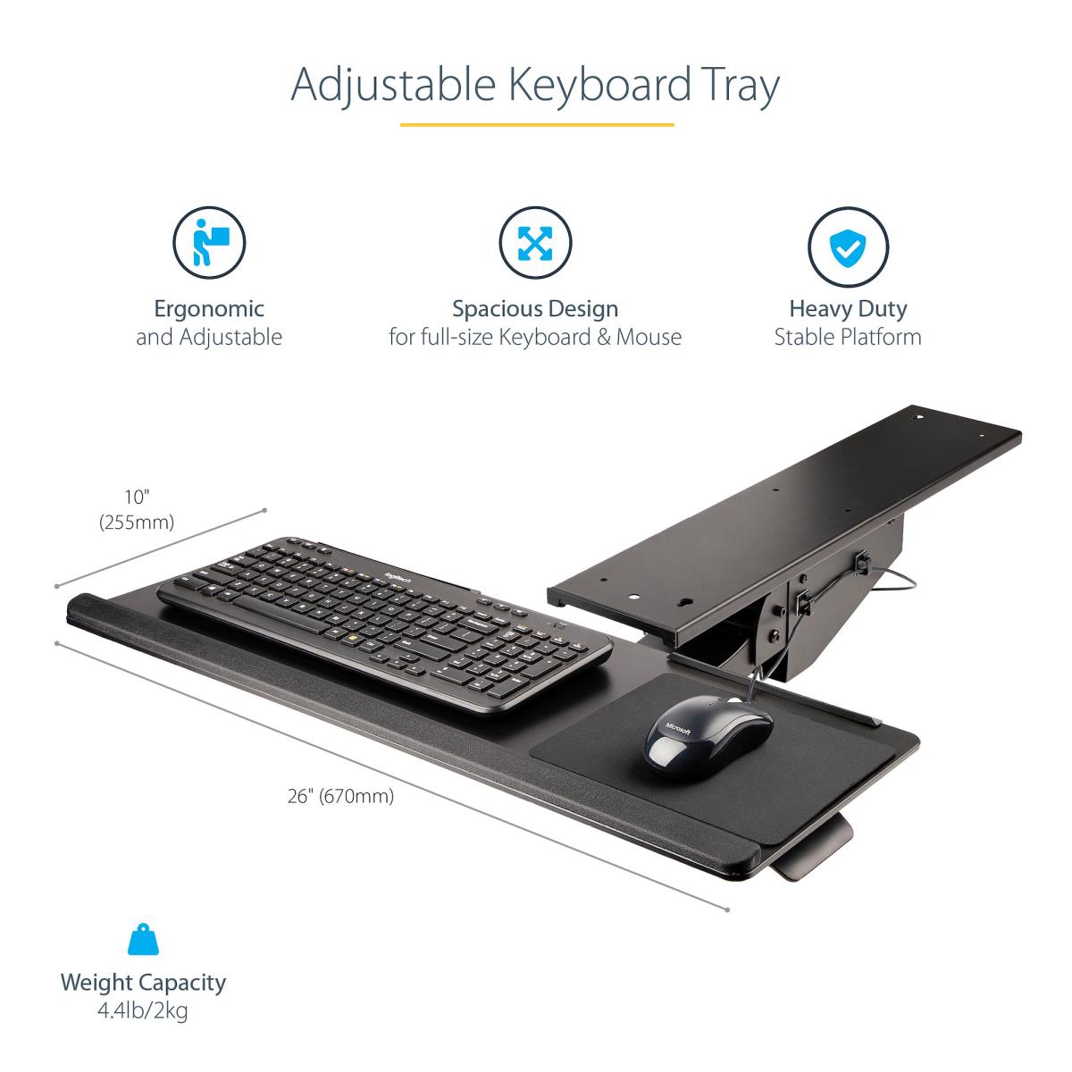STARTECH.COM Under Desk Keyboard Tray - Adjustable