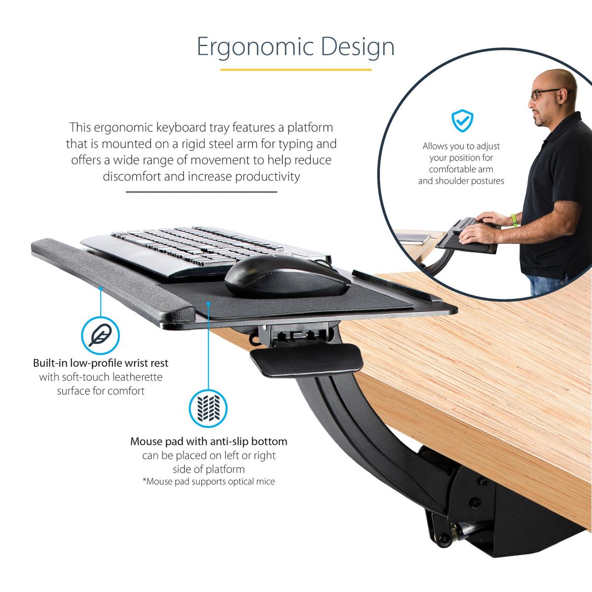 STARTECH.COM Under Desk Keyboard Tray - Adjustable