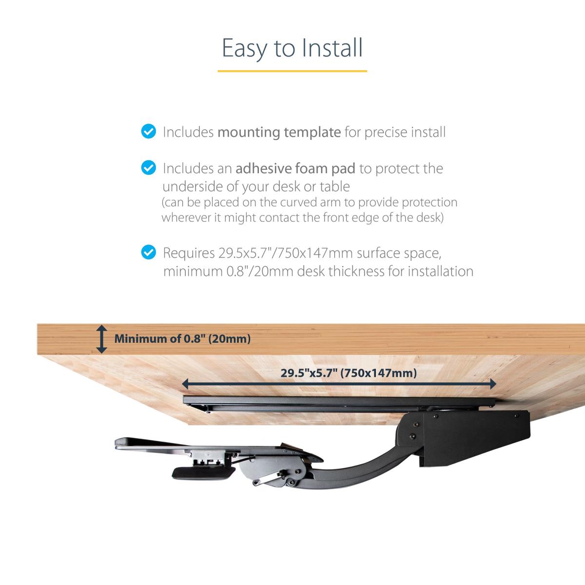 STARTECH.COM Under Desk Keyboard Tray - Adjustable