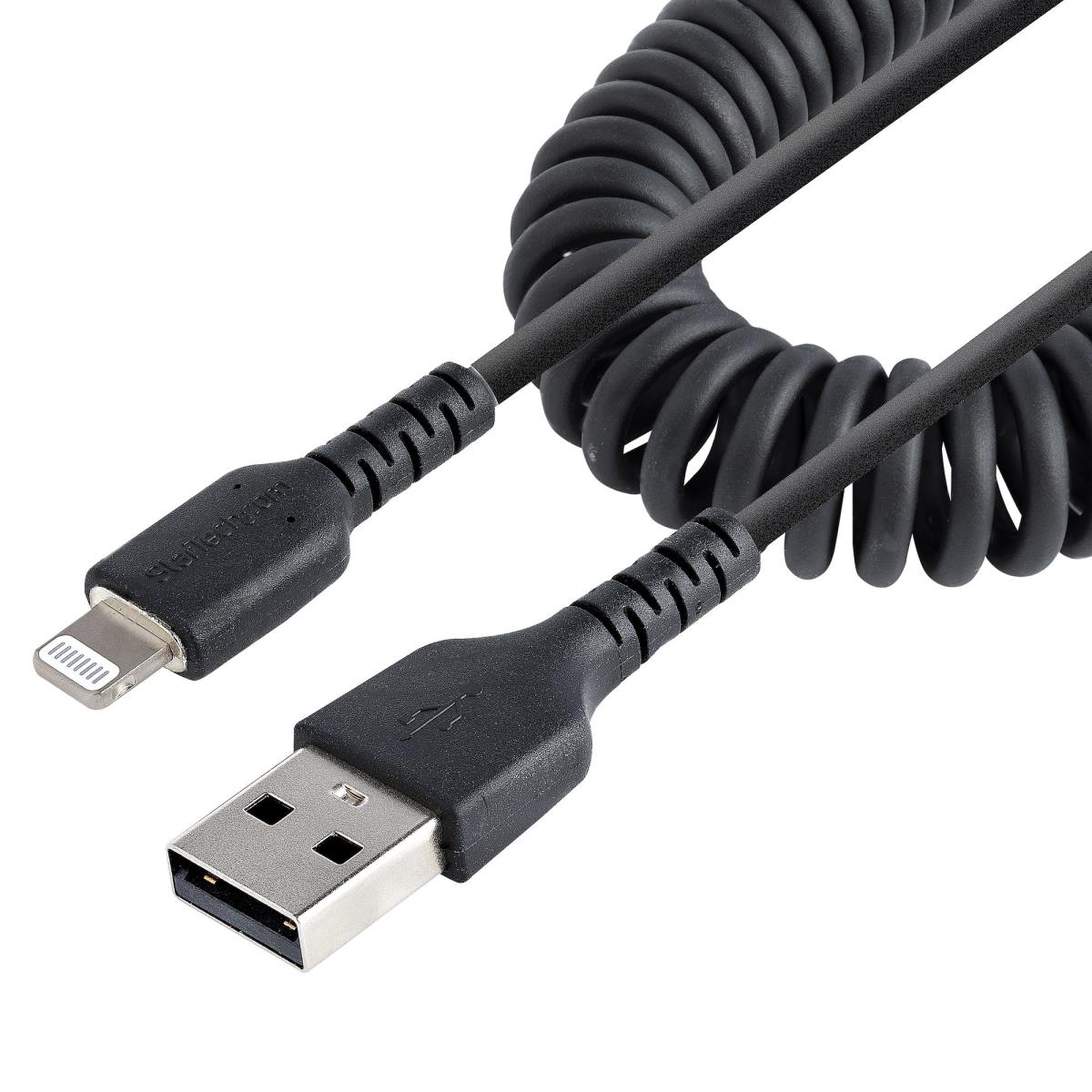 STARTECH.COM USB To Lightning Cable - Coiled Cable - 50cm Black