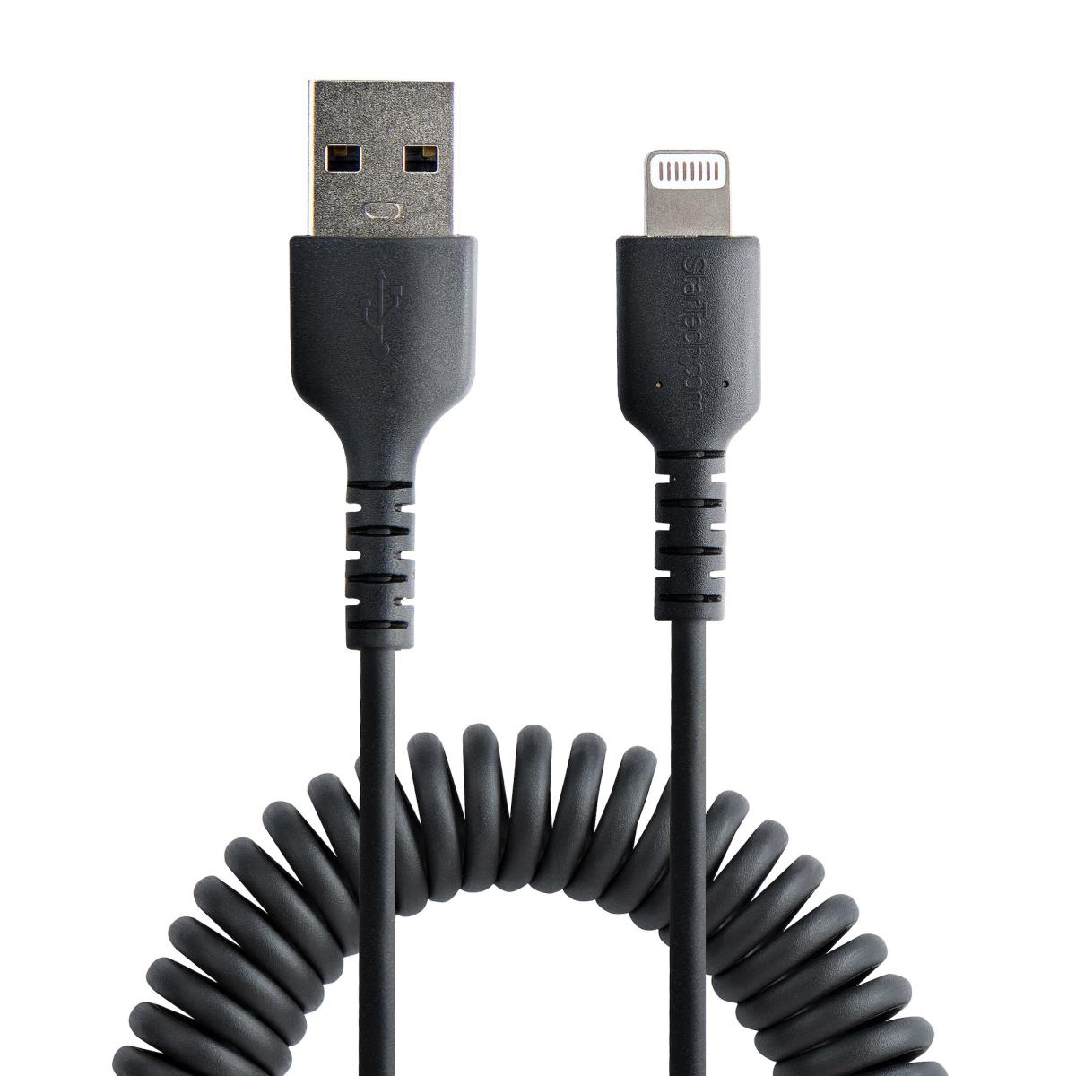 STARTECH.COM USB To Lightning Cable - Coiled Cable - 50cm Black