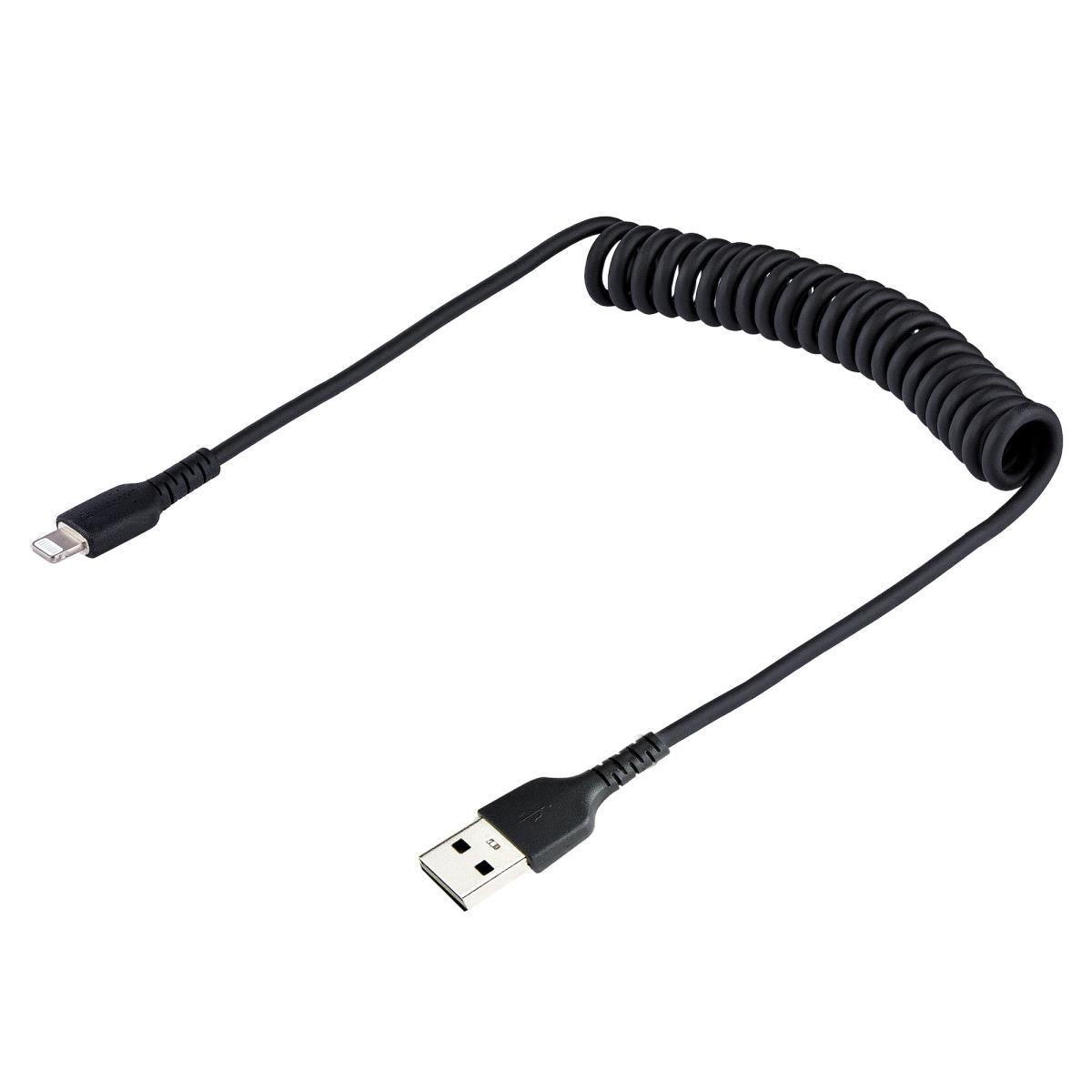 STARTECH.COM USB To Lightning Cable - Coiled Cable - 50cm Black