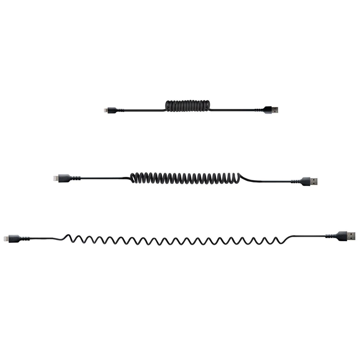 STARTECH.COM USB To Lightning Cable - Coiled Cable - 50cm Black