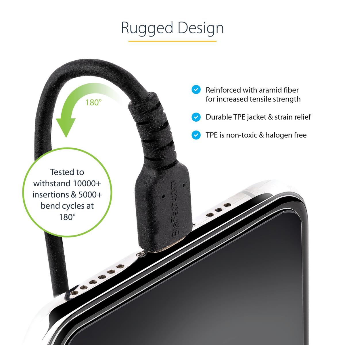 STARTECH.COM USB To Lightning Cable - Coiled Cable - 50cm Black