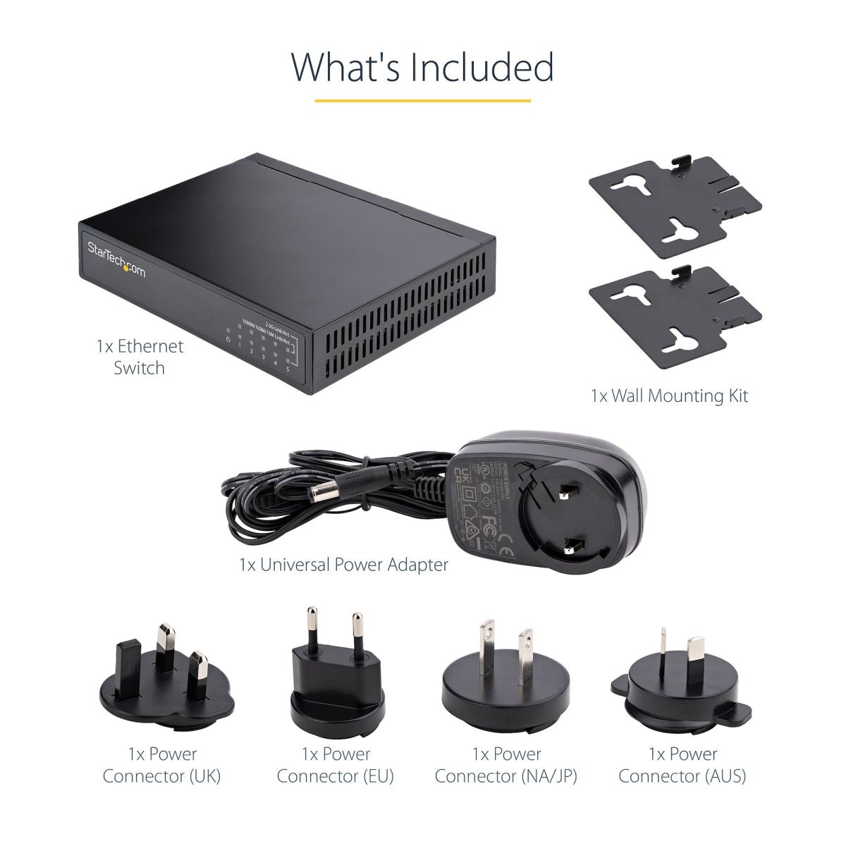 STARTECH.COM Unmanaged 2.5g Switch 5 Port - 10/100/1000mbps Devices - All-metal - Auto-mdix - 9k Jumbo