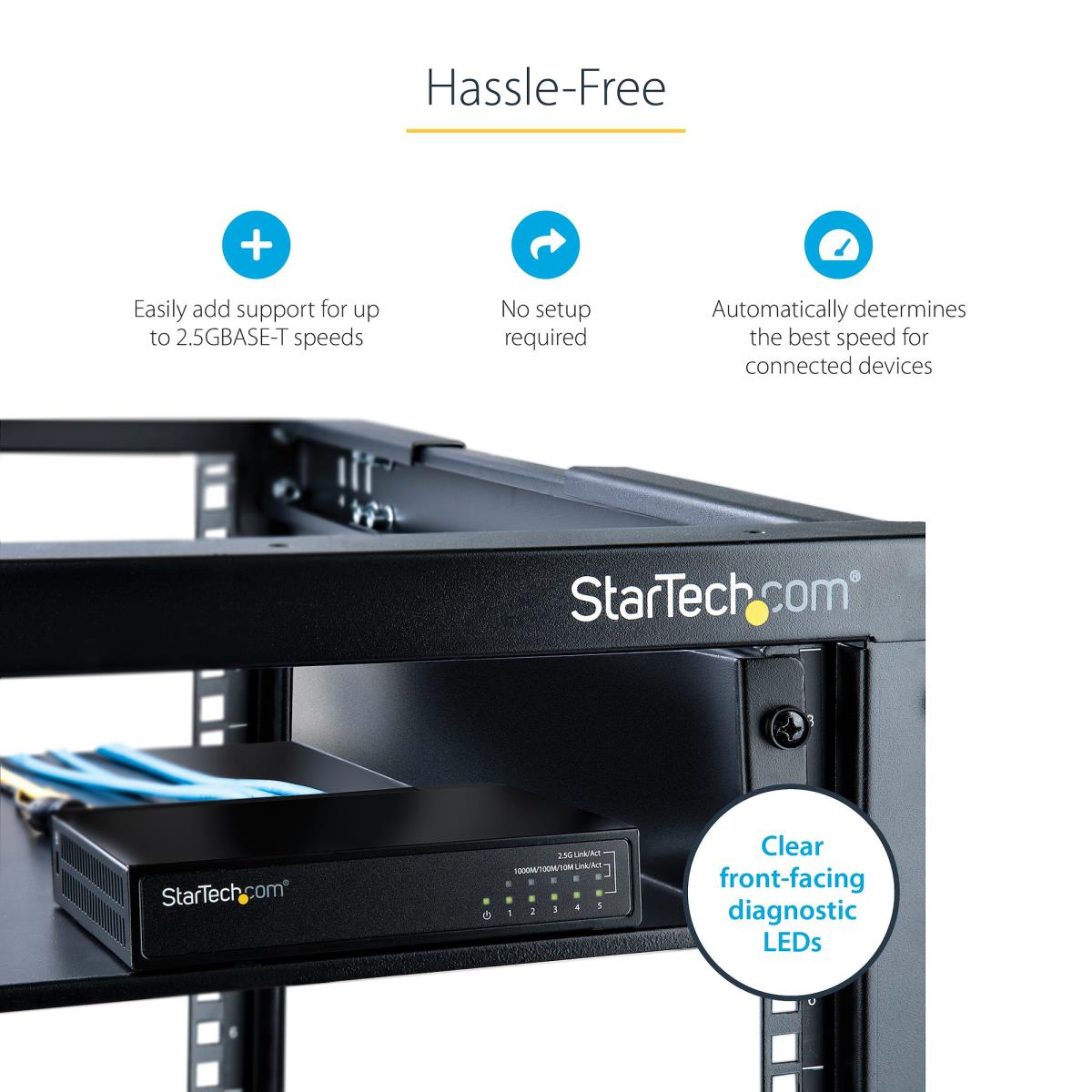 STARTECH.COM Unmanaged 2.5g Switch 5 Port - 10/100/1000mbps Devices - All-metal - Auto-mdix - 9k Jumbo