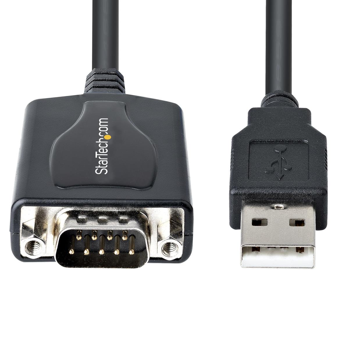 STARTECH.COM USB To Serial Cable With Com Port Retention Db9 Male Rs232 To USB Converter USB To Serial Adapter - 1m
