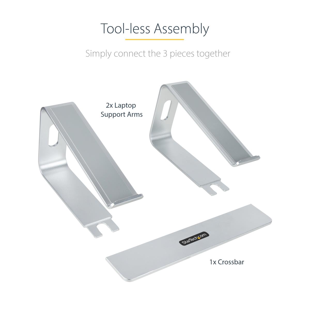 STARTECH.COM Laptop Stand For Desk, Supports 5kg/11lb, Aluminum, Silver