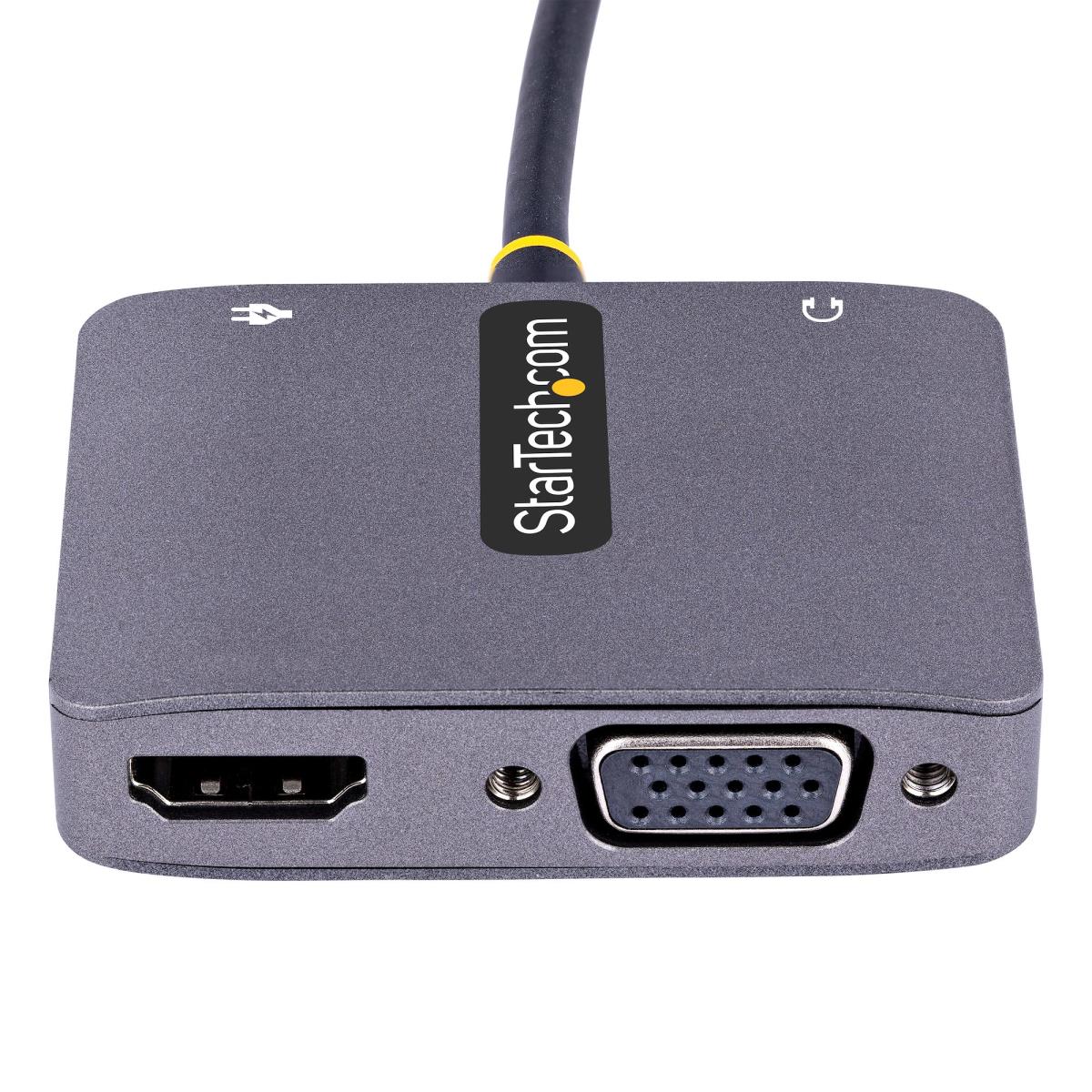 STARTECH.COM USB C Video Adapter - USB C To Hdmi Vga Multiport Adapter 3.5mm