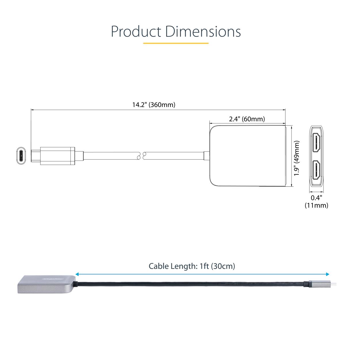 STARTECH.COM USB-c To Dual Hdmi Mst Hub