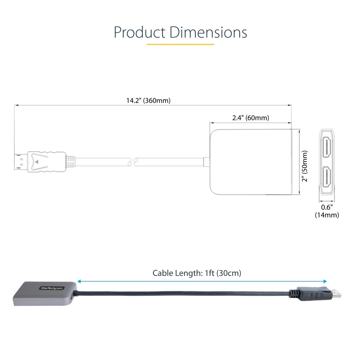 STARTECH.COM Dp To Dual Hdmi Mst Hub - Dual Hdmi 4k 60hz