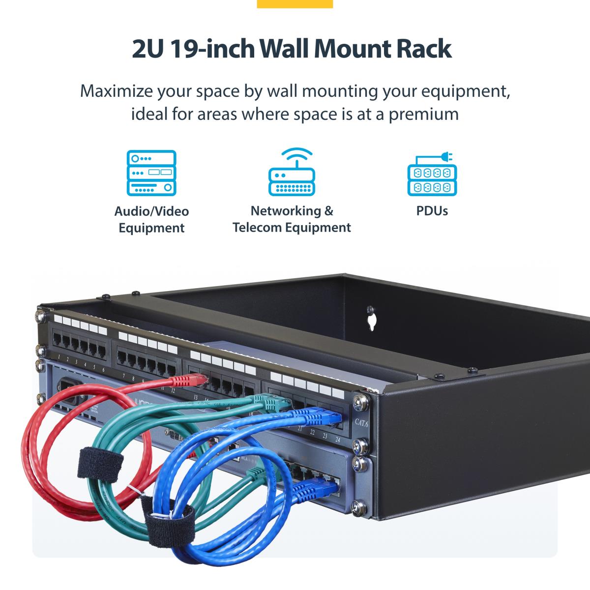 STARTECH.COM Wall Mount Rack 2u , 14 Deep For 19 Wide Patch Panel/switch