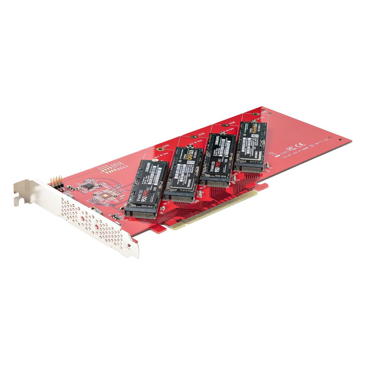 STARTECH.COM Quad M.2 Pci-e SSD Adapter Card With Bifurcation Pci-e 4.0