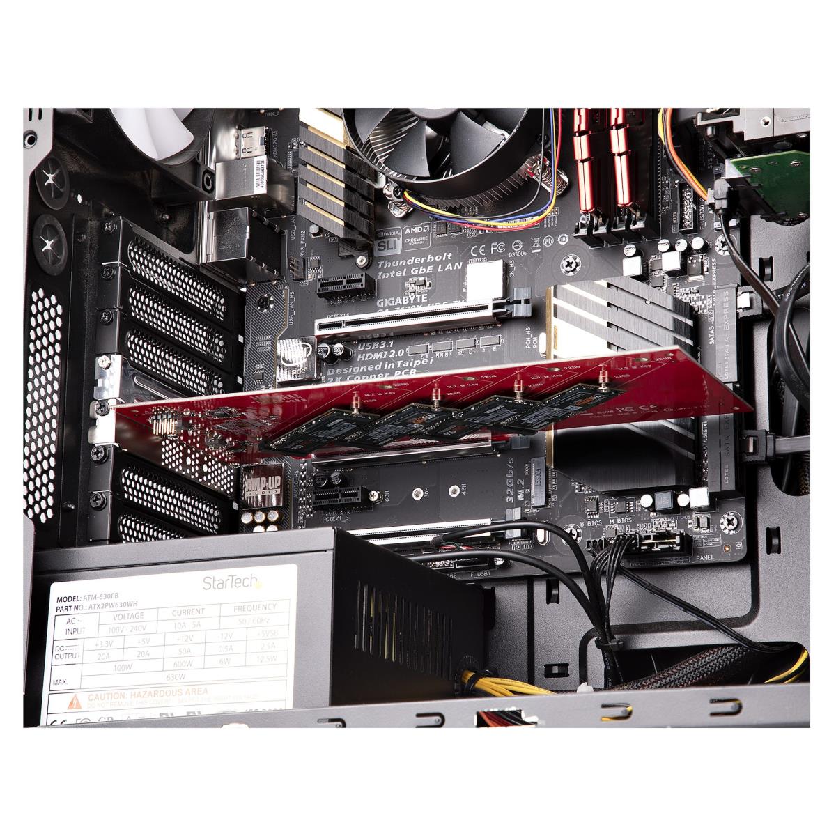 STARTECH.COM Quad M.2 Pci-e SSD Adapter Card With Bifurcation Pci-e 4.0