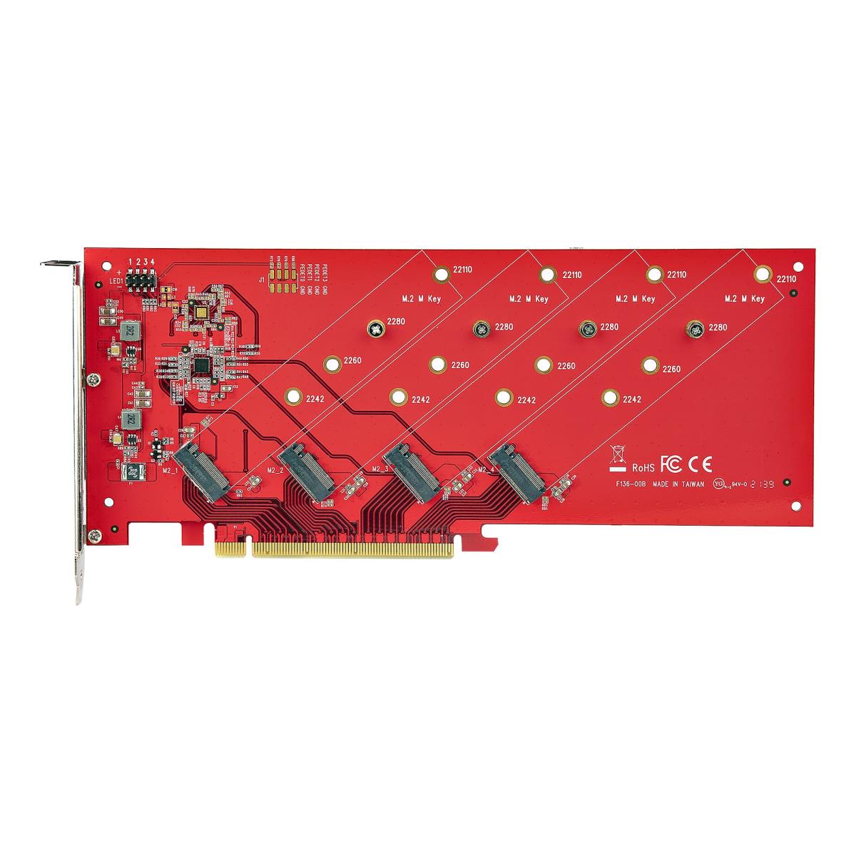 STARTECH.COM Quad M.2 Pci-e SSD Adapter Card With Bifurcation Pci-e 4.0