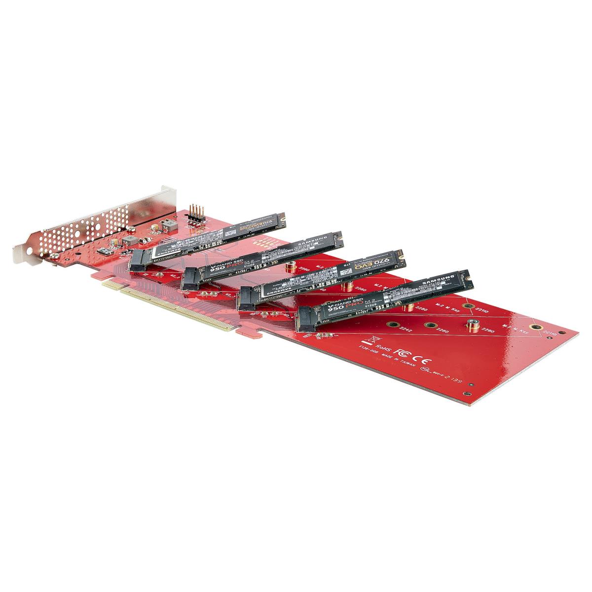 STARTECH.COM Quad M.2 Pci-e SSD Adapter Card With Bifurcation Pci-e 4.0