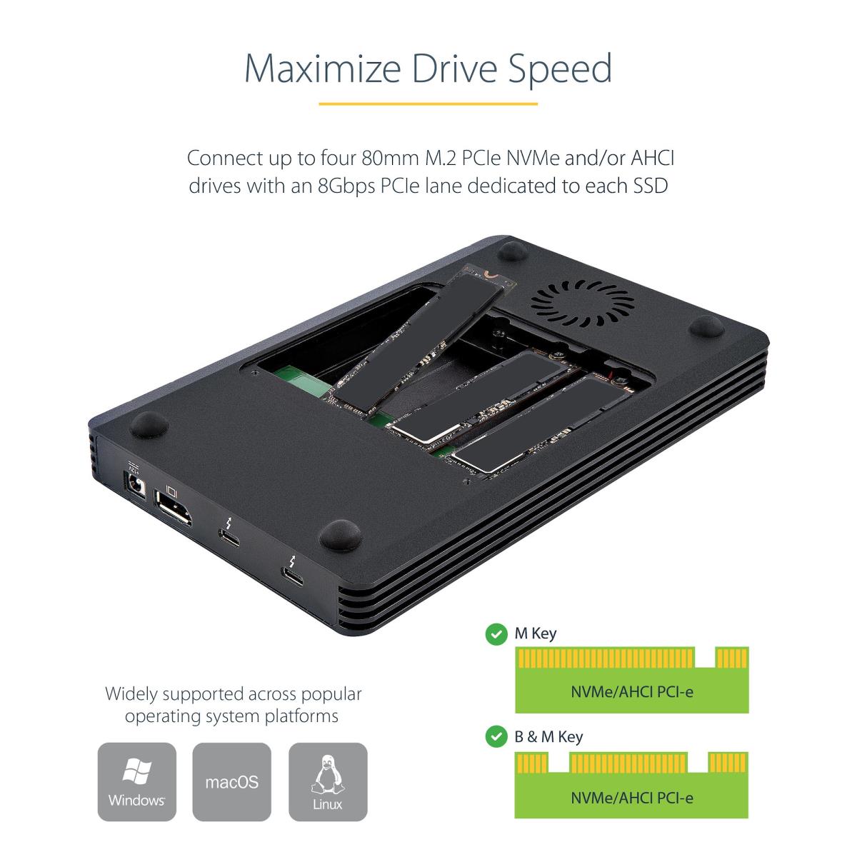 STARTECH.COM Thunderbolt 3 - 4 Bay Nvme Enclosure M.2 Nvme 40gbps