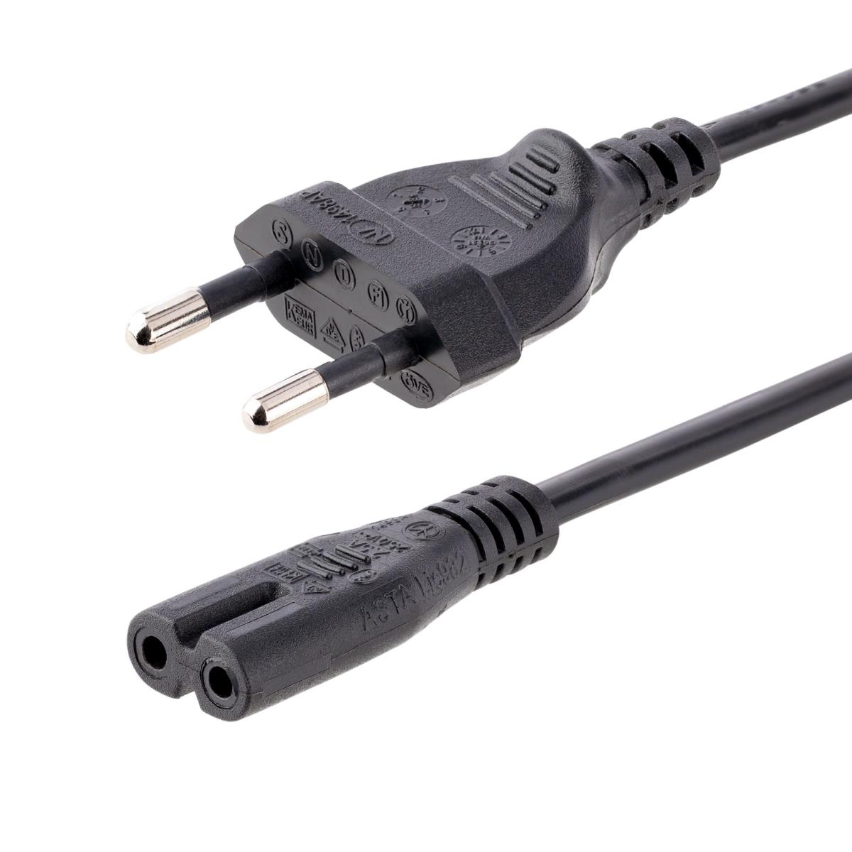 STARTECH.COM Laptop Power Cord - Plug To C7 - 18awg 2m