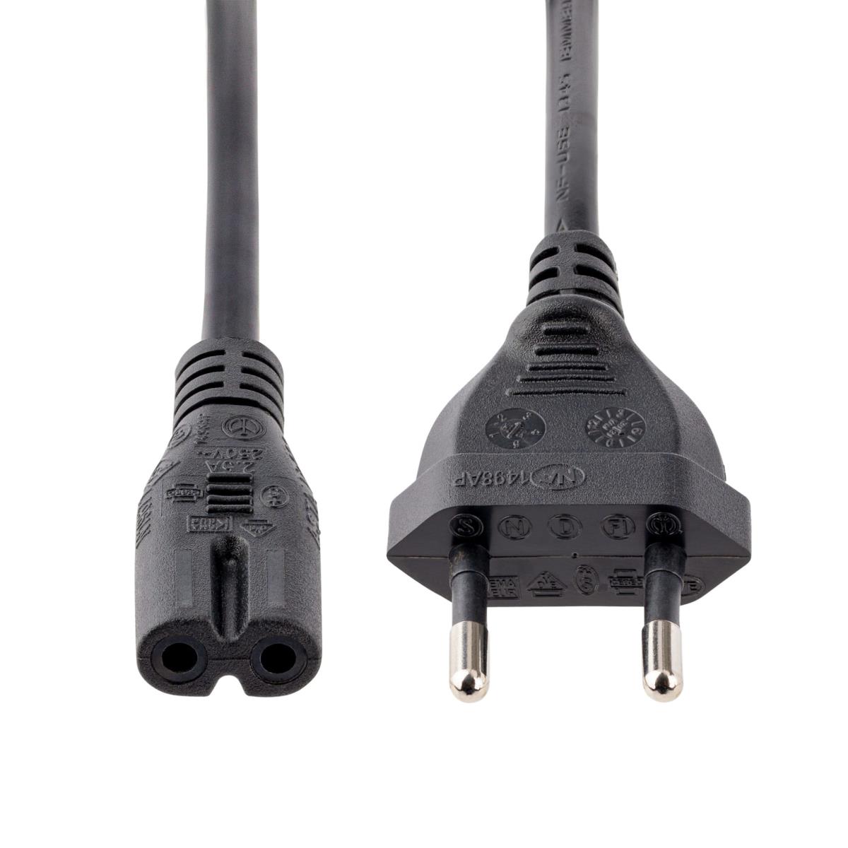 STARTECH.COM Laptop Power Cord - Plug To C7 - 18awg 2m