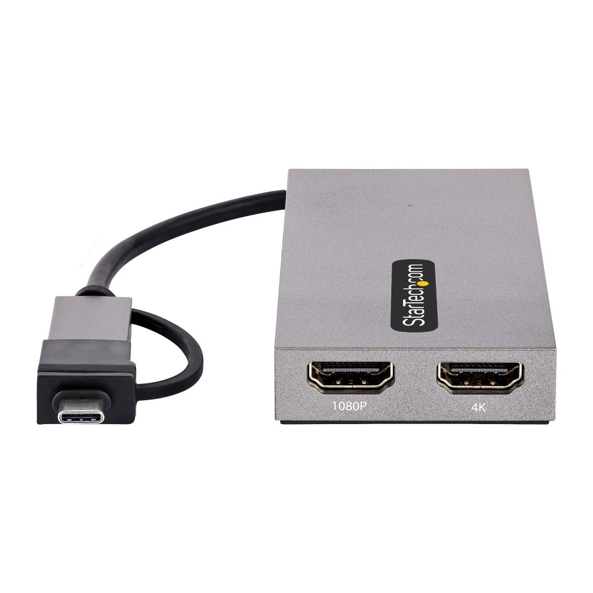 STARTECH.COM USB To Dual Hdmi Adapter - USB-a Or C 1x 4k 30hz 1x 1080p