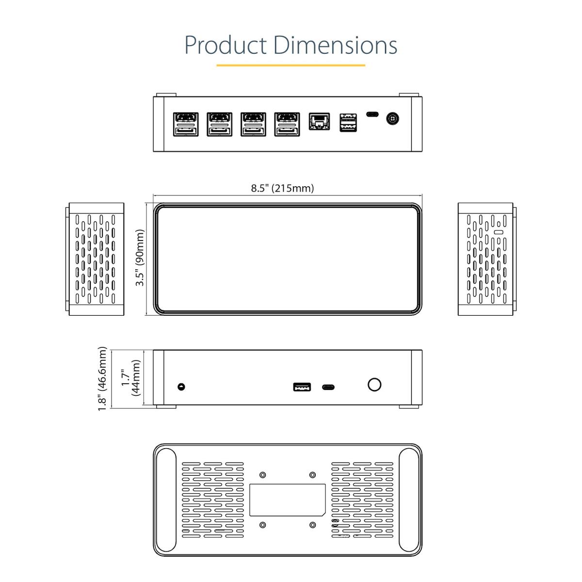 STARTECH.COM Docking Stations - Universal USB-c Dock Quad Video Quad 4k 60hz Dp Or Hdmi 100w Pd