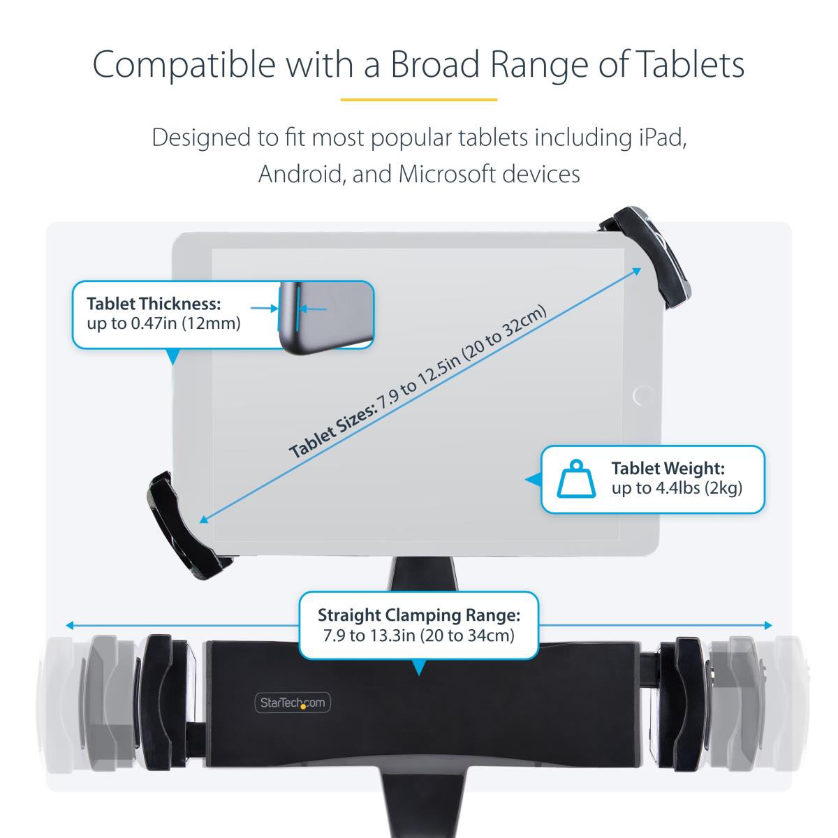 STARTECH.COM Vesa Mount Adapter For Tablet - 7.9 To 12.5in Display Anti-theft