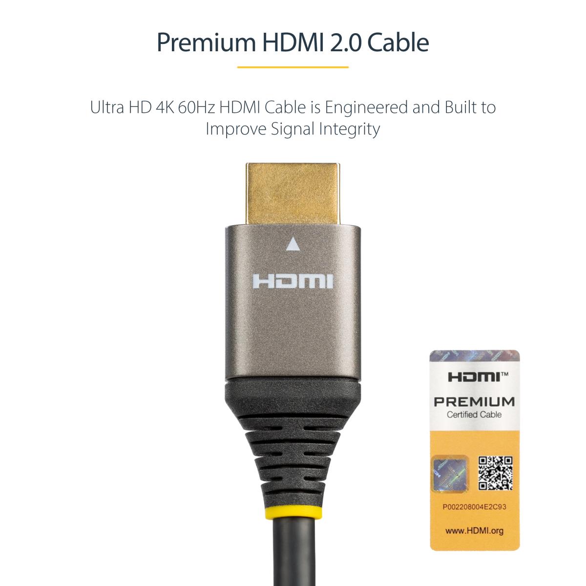 STARTECH.COM Premium Certified Hdmi 2.0 Cable - High-speed Ultra Hd 4k 60hz Hdmi Cable With Ethernet - 4m