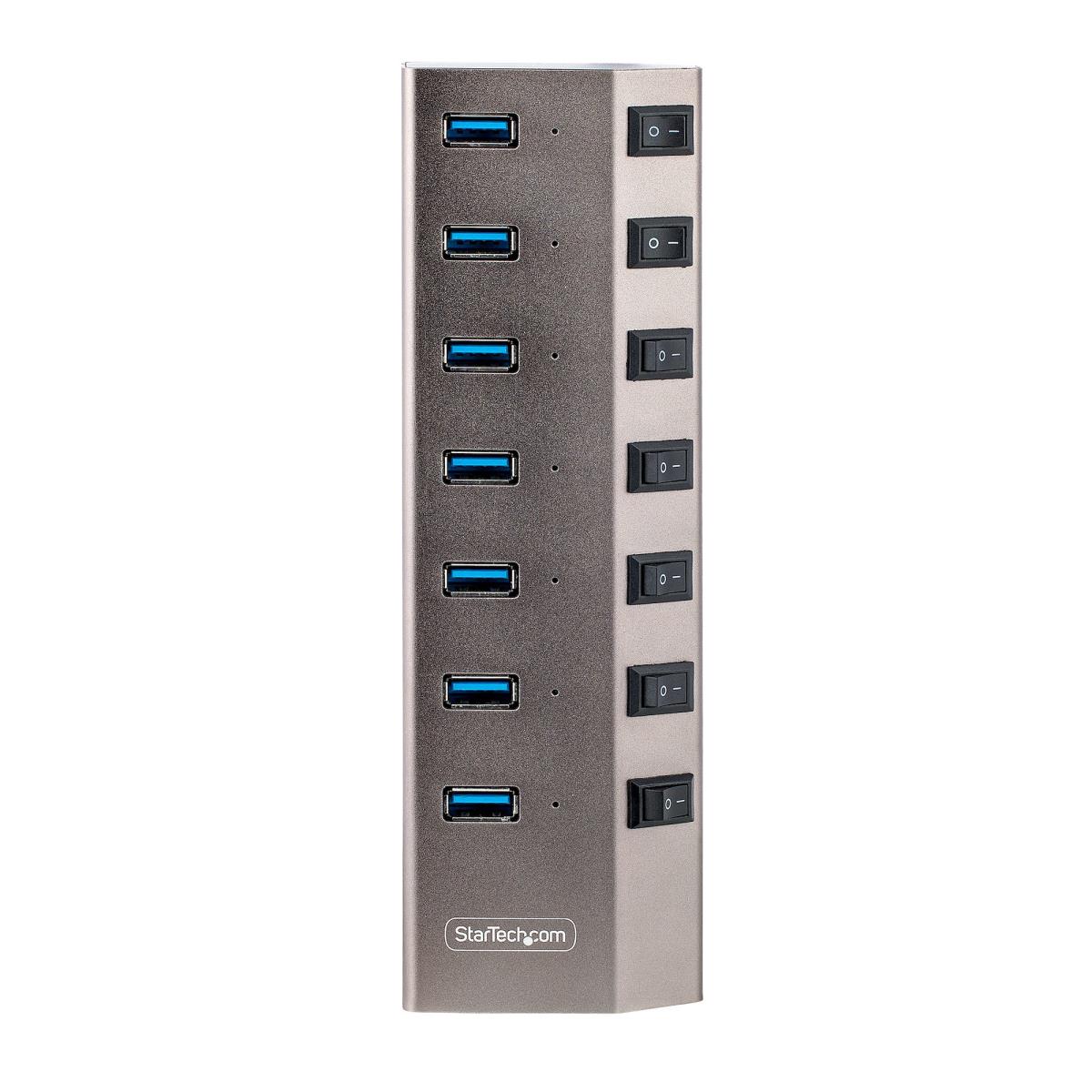 STARTECH.COM USB-c Hub - 7-port Self-powered With Individual On/off Switches, USB 3.0 5gbps Expansion Hub W/power Supply