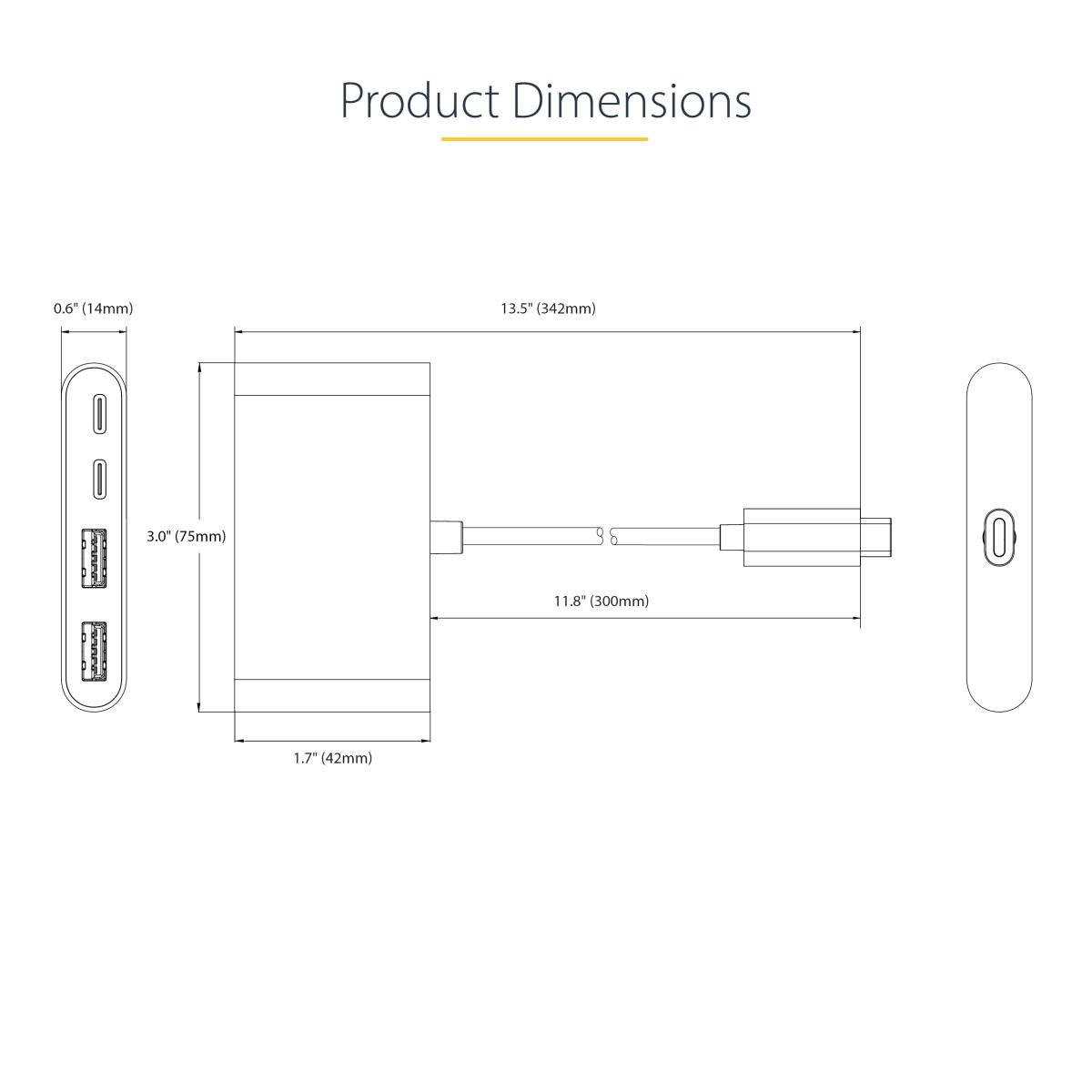 STARTECH.COM USB-c Hub Adapter - 4-port USB Portable Hub W/ USB-c Charging