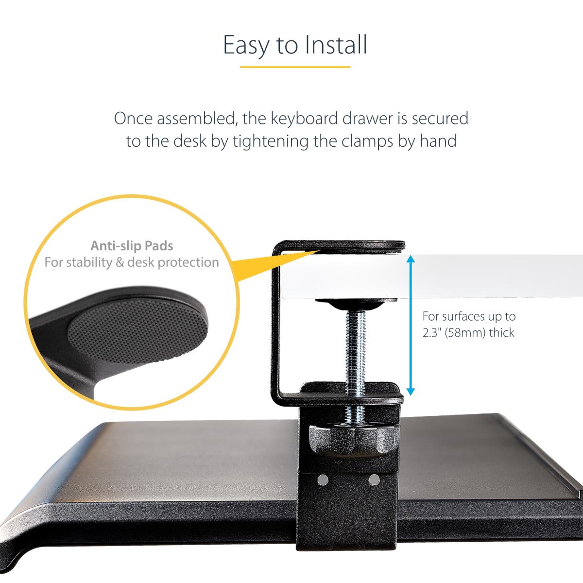 STARTECH.COM Under-desk Keyboard Tray - Three Height Options - Up To 26.