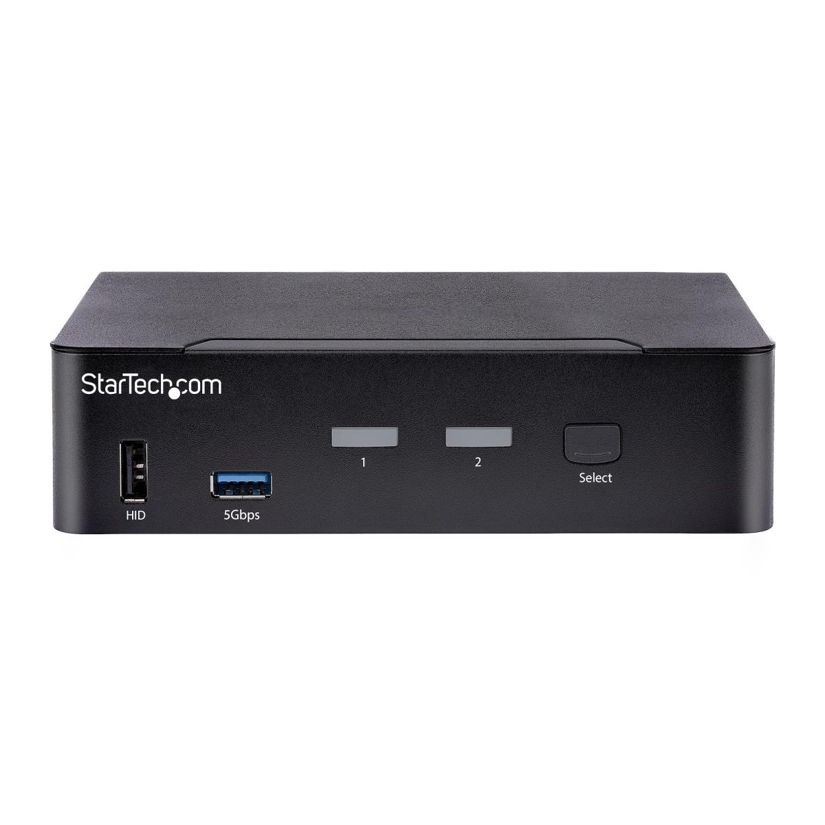 STARTECH.COM KVM Switch - 2 Port USB C Dp 4k 60hz 3.5mm And USB Audio