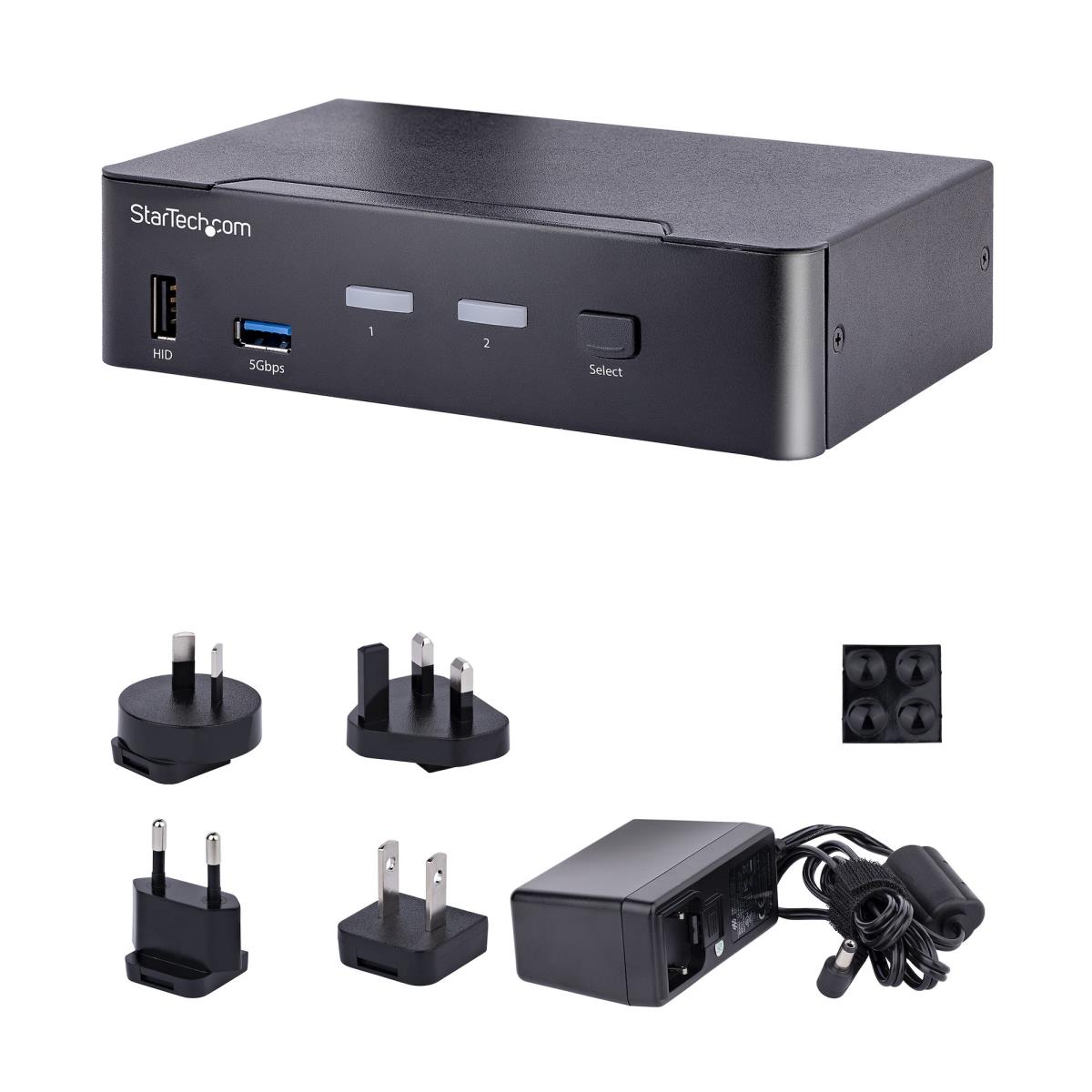 STARTECH.COM KVM Switch - 2 Port USB C Dp 4k 60hz 3.5mm And USB Audio