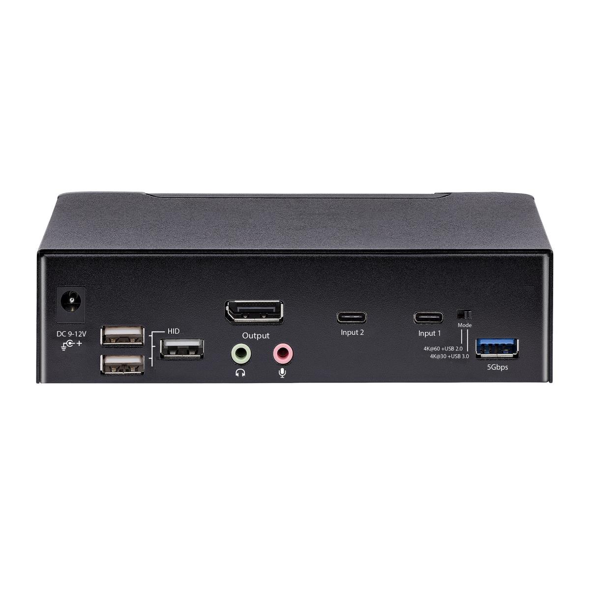 STARTECH.COM KVM Switch - 2 Port USB C Dp 4k 60hz 3.5mm And USB Audio