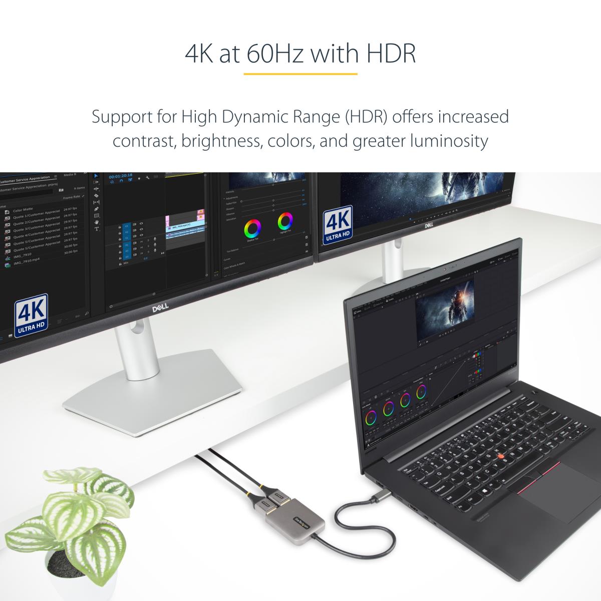 STARTECH.COM USB-c Mst Hub - 2-port 4k60hz - Dual-monitor Adapter Windows