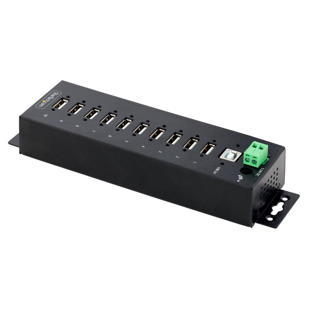 STARTECH.COM Industrial USB 2.0 Hub - Multi Port USB Hub 10-port Hub