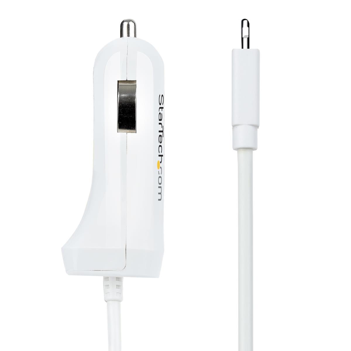 STARTECH.COM Lightning Car Charger - With 1m Coiled Cable Car iPhone Charger