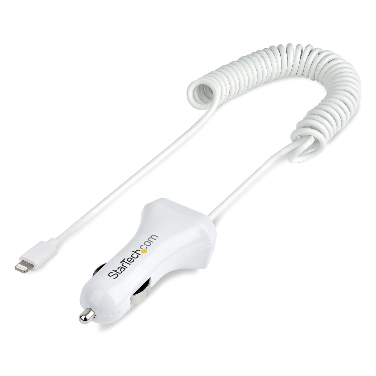 STARTECH.COM Lightning Car Charger - With 1m Coiled Cable Car iPhone Charger
