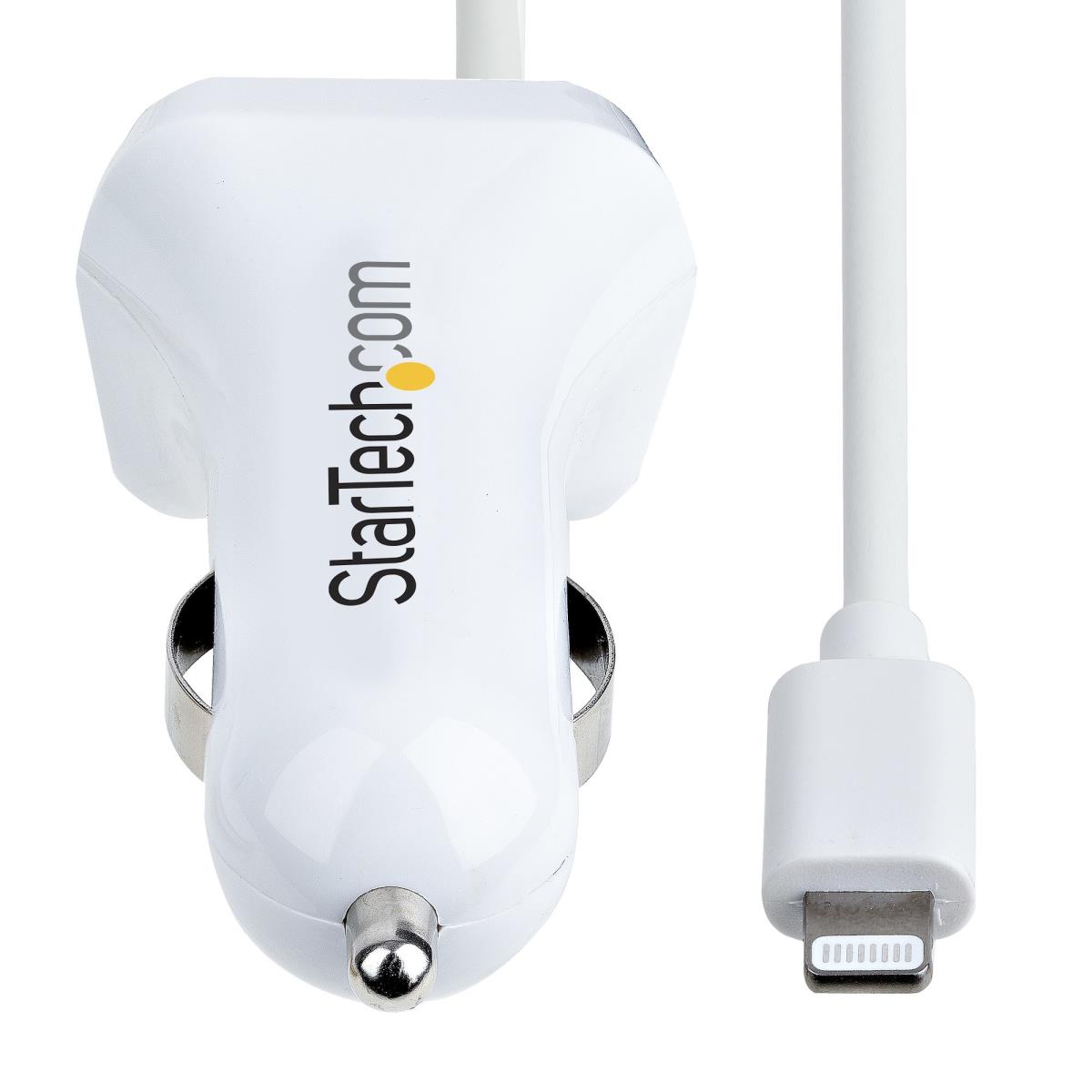 STARTECH.COM Lightning Car Charger - With 1m Coiled Cable Car iPhone Charger
