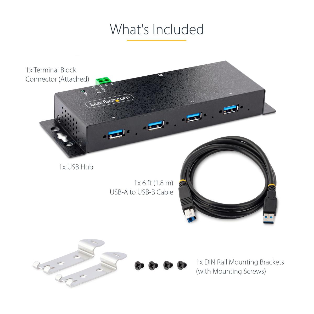 STARTECH.COM Industrial USB Hub - 4-port 5gbps USB-a Hub W/ Esd Protection