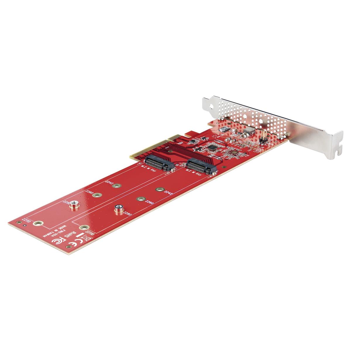 STARTECH.COM Pci-e M.2 Adapter - Pci-e X8x16 To Dual Nvme M.2 SSD