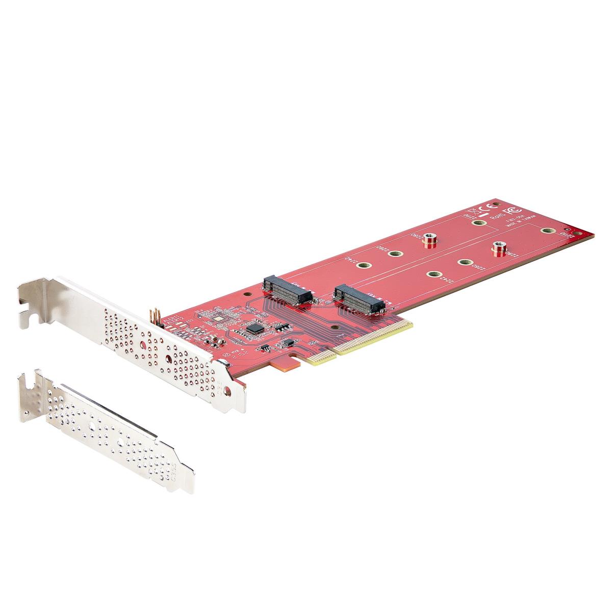 STARTECH.COM Pci-e M.2 Adapter - Pci-e X8x16 To Dual Nvme M.2 SSD