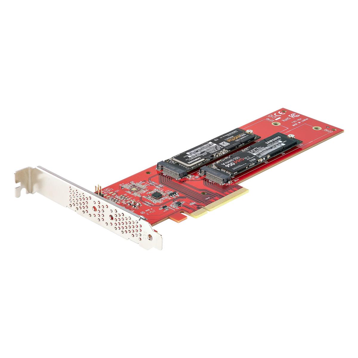 STARTECH.COM Pci-e M.2 Adapter - Pci-e X8x16 To Dual Nvme M.2 SSD