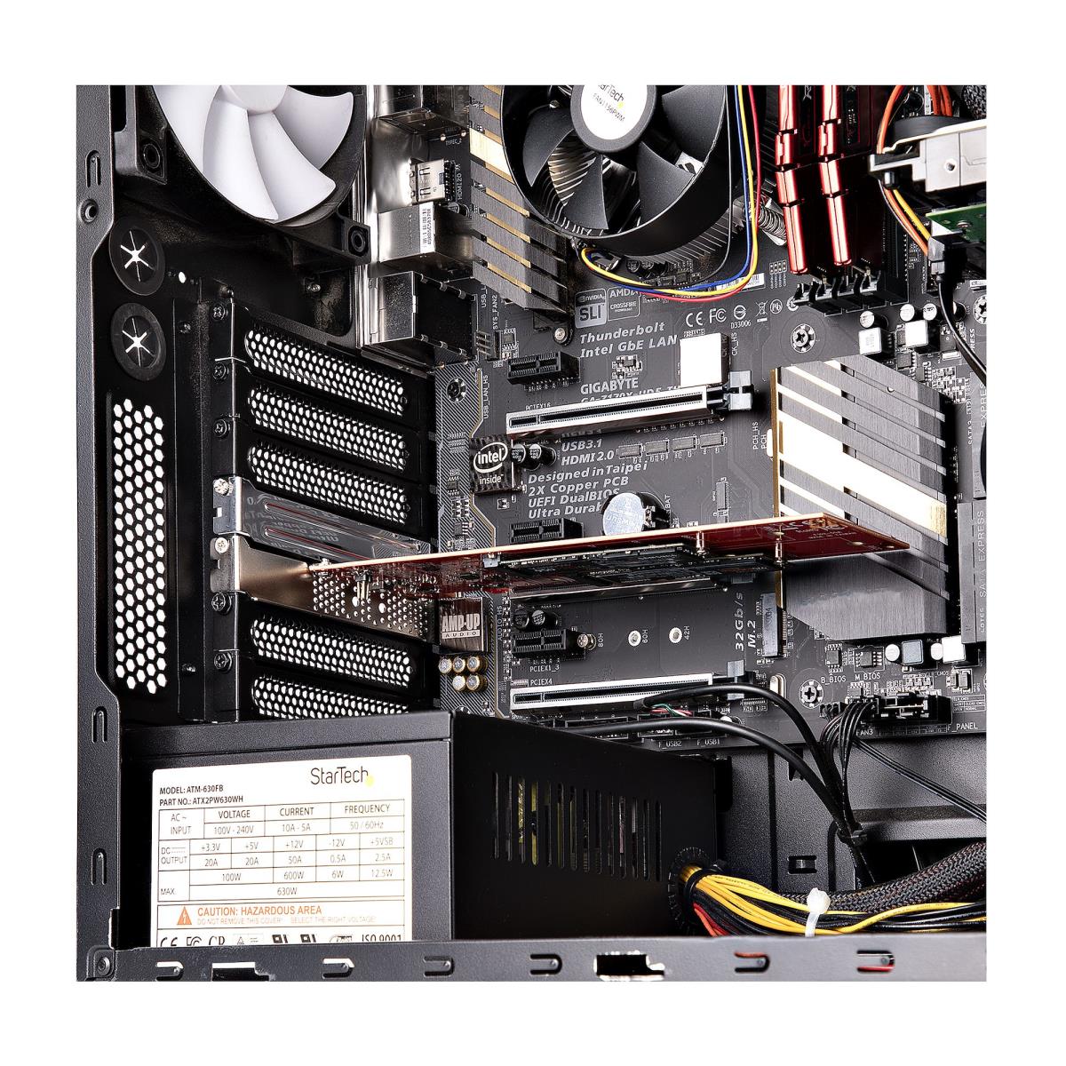 STARTECH.COM Pci-e M.2 Adapter - Pci-e X8x16 To Dual Nvme M.2 SSD