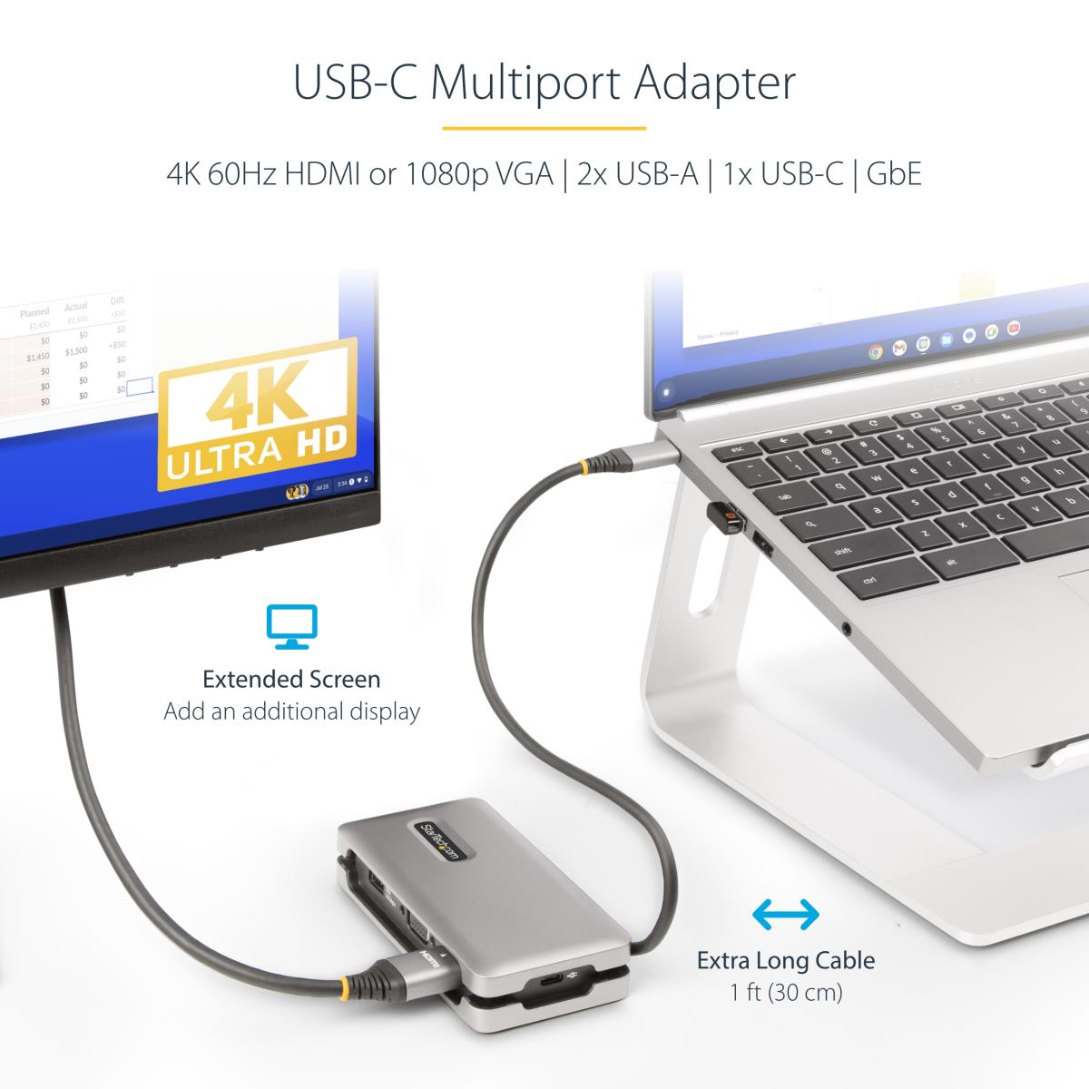 STARTECH.COM USB-c Multiport Adapter Hdmi Vga Type-c Laptop Docking Station