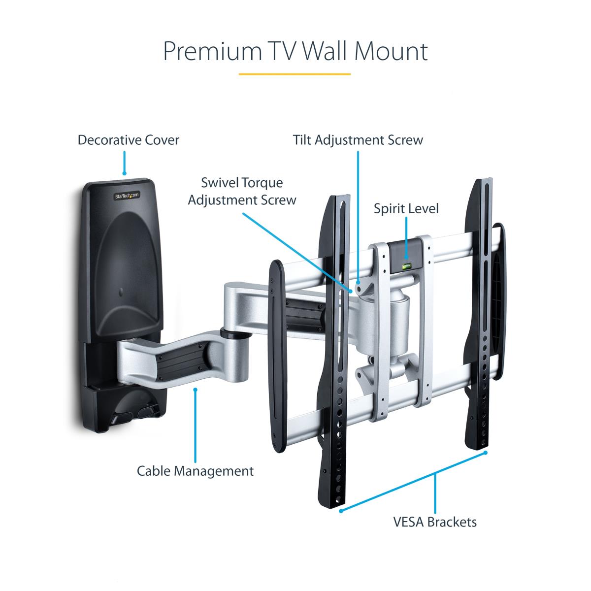 STARTECH.COM Articulating Tv Wall Mount - Corner Wall Mount Tv Bracket 65i