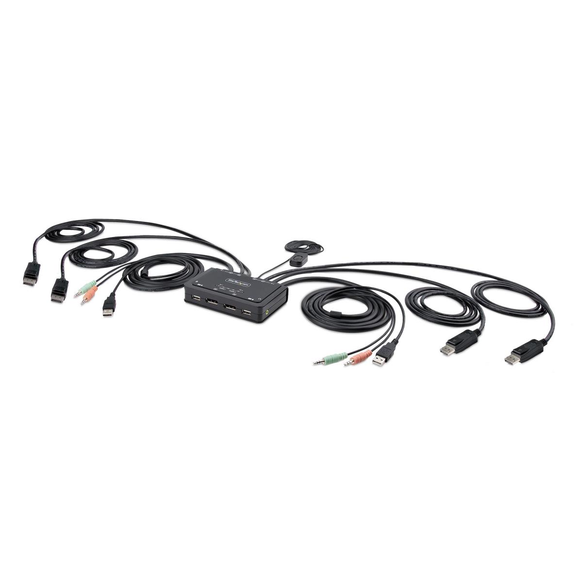 STARTECH.COM KVM Switch - 2-port Compact 4k - Dual-monitor Cable KVM Switch