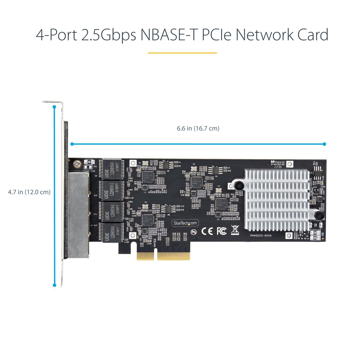 STARTECH.COM Network Card - 4-port 2.5g Pci-e Quad Nbase-t Ethernet Card